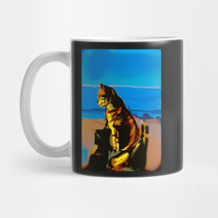 Cat at the beach Mug